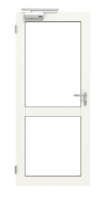 Frontansicht von TECKENTRUP Innentür-Set Aluminium Rohrrahmentür T30 FireStop ADS90 Schüco mit Lichtausschnitt LA-02 inkl. Blockzarge