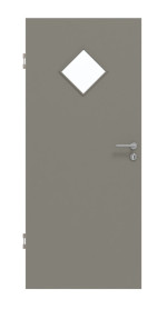 Frontansicht von Hygge Grau RAL 7037 LA 6 Raute Mattlack Basic Innentür - Huga