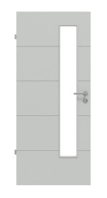 Frontansicht von Groove 15 LA 24 schlossseitig ProLine Lack Grau RAL 7035 Innentür - Hörmann