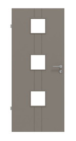 Frontansicht von Groove 23 LA 10 ProLine Lack Taupe RAL 7048 Innentür - Hörmann