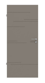 Frontansicht von Groove 50 ProLine Lack Taupe RAL 7048 Innentür - Hörmann