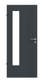 Frontansicht von Groove 85 LA 24 bandseitig ProLine Lack Anthrazit RAL 7016 Innentür - Hörmann