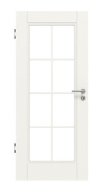 Frontansicht von Kontura 1 LA Sprosse 2/4 ClassicLine Weißlack Innentür - Hörmann
