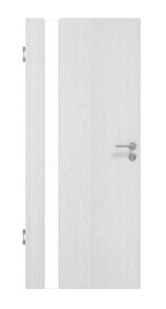 Frontansicht von HÖRMANN Innentür Pure 1 Eiche Weiß Duradecor DesignLine mit Lichtausschnitt Bandseite