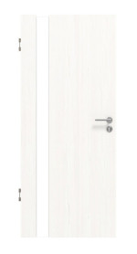 Frontansicht von Pure 1 Bandseite ProLine Duradecor Gebürstetes Weiß Innentür - Hörmann