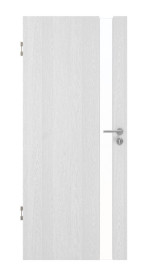 Frontansicht von HÖRMANN Innentür Pure 1 Eiche Weiß Duradecor DesignLine mit Lichtausschnitt Schlossseite