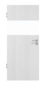 Frontansicht von HÖRMANN Innentür Pure 2 Eiche Weiß Duradecor DesignLine mit Lichtausschnitt quer