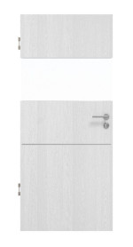 Frontansicht von HÖRMANN Innentür Pure 2 Eiche Weiß Duradecor DesignLine mit Lichtausschnitt quer mit bündiger Lisene Plain 79-7
