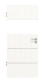 Frontansicht von Pure 2 quer Plain 80-7 ProLine Duradecor Gebürstetes Weiß Innentür - Hörmann