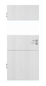 Frontansicht von HÖRMANN Innentür Pure 2 Eiche Weiß Duradecor DesignLine mit Lichtausschnitt quer mit Lisene Steel 79