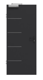 Frontansicht von GARANT Rauchschutztür Aura 834 Matt RAL 9005 G-TEC
