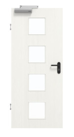 Frontansicht von GARANT Rauchschutztür Authentic Bianco GCK08 mit Lichtausschnitt LA-10