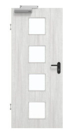 Frontansicht von GARANT Rauchschutztür Authentic Grigio GCK08 mit Lichtausschnitt LA-10
