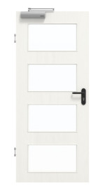 Frontansicht von GARANT Rauchschutztür Authentic Bianco GCK08 mit Lichtausschnitt LA-11