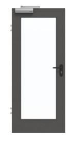 Frontansicht von GARANT Rauchschutztür 10622-60 Ebony CePaL mit Lichtausschnitt LA-2