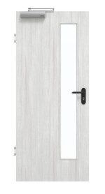 Frontansicht von GARANT Rauchschutztür Authentic Grigio GCK08 mit Lichtausschnitt LA-4 schlossseitig