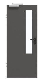 Frontansicht von GARANT Rauchschutztür 10622-60 Ebony CePaL mit Lichtausschnitt LA-5 schlossseitig