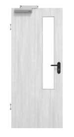 Frontansicht von GARANT Rauchschutztür Authentic Grigio GCK08 mit Lichtausschnitt LA-5 schlossseitig