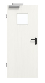 Frontansicht von GARANT Rauchschutztür Authentic Bianco GCK08 mit Lichtausschnitt LA-7