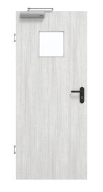 Frontansicht von GARANT Rauchschutztür Authentic Grigio GCK08 mit Lichtausschnitt LA-7