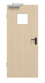 Frontansicht von GARANT Rauchschutztür Authentic Sand GCK08 mit Lichtausschnitt LA-7