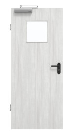 Frontansicht von GARANT Rauchschutztür Authentic Grigio GCK08 mit Lichtausschnitt LA-8