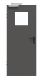 Frontansicht von GARANT Rauchschutztür 10622-60 Ebony CePaL mit Lichtausschnitt LA-9