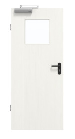 Frontansicht von GARANT Rauchschutztür Authentic Bianco GCK08 mit Lichtausschnitt LA-9