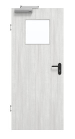 Frontansicht von GARANT Rauchschutztür Authentic Grigio GCK08 mit Lichtausschnitt LA-9