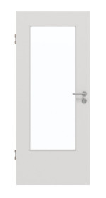 Frontansicht von GARANT Schallschutztür 0160-60 Silver Grey CePaL mit Lichtausschnitt LA-DIN