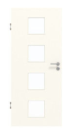 Frontansicht von GARANT Schallschutztür 0105-60 Pearl White CePaL mit Lichtausschnitt LA-10