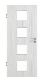 Frontansicht von GARANT Schallschutztür Authentic Grigio GCK08 mit Lichtausschnitt LA-10