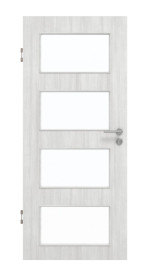 Frontansicht von GARANT Schallschutztür Authentic Grigio GCK08 mit Lichtausschnitt LA-11