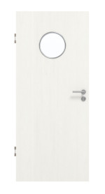 Frontansicht von GARANT Schallschutztür Authentic Bianco GCK08 mit Lichtausschnitt LA-12