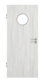 Frontansicht von GARANT Schallschutztür Authentic Grigio GCK08 mit Lichtausschnitt LA-12