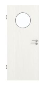 Frontansicht von GARANT Schallschutztür Authentic Bianco GCK08 mit Lichtausschnitt LA-13