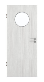 Frontansicht von GARANT Schallschutztür Authentic Grigio GCK08 mit Lichtausschnitt LA-13