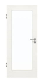 Frontansicht von GARANT Schallschutztür Quer Authentic Bianco CePaL mit Lichtausschnitt LA-2