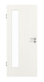Frontansicht von GARANT Schallschutztür Authentic Bianco GCK08 mit Lichtausschnitt LA-4 bandseitig