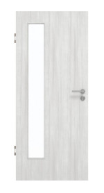 Frontansicht von GARANT Schallschutztür Authentic Grigio GCK08 mit Lichtausschnitt LA-4 bandseitig