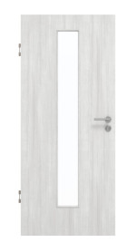 Frontansicht von GARANT Schallschutztür Authentic Grigio GCK08 mit Lichtausschnitt LA-4 mittig