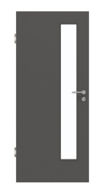 Frontansicht von GARANT Schallschutztür 10622-60 Ebony CePaL mit Lichtausschnitt LA-4 schlossseitig