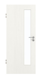 Frontansicht von GARANT Schallschutztür Authentic Bianco CePaL mit Lichtausschnitt LA-4 schlossseitig