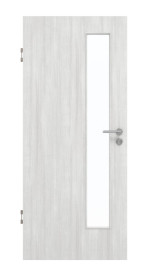 Frontansicht von GARANT Schallschutztür Authentic Grigio GCK08 mit Lichtausschnitt LA-4 schlossseitig