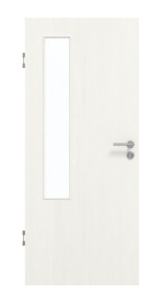 Frontansicht von GARANT Schallschutztür Authentic Bianco GCK08 mit Lichtausschnitt LA-5 bandseitig