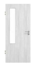 Frontansicht von GARANT Schallschutztür Authentic Grigio GCK08 mit Lichtausschnitt LA-5 bandseitig