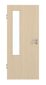 Frontansicht von GARANT Schallschutztür Authentic Sand GCK08 mit Lichtausschnitt LA-5 bandseitig