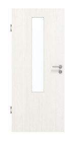 Frontansicht von GARANT Schallschutztür Authentic Bianco GCK08 mit Lichtausschnitt LA-5 mittig