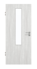 Frontansicht von GARANT Schallschutztür Authentic Grigio GCK08 mit Lichtausschnitt LA-5 mittig