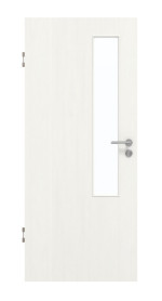 Frontansicht von GARANT Schallschutztür Authentic Bianco CePaL mit Lichtausschnitt LA-5 schlossseitig